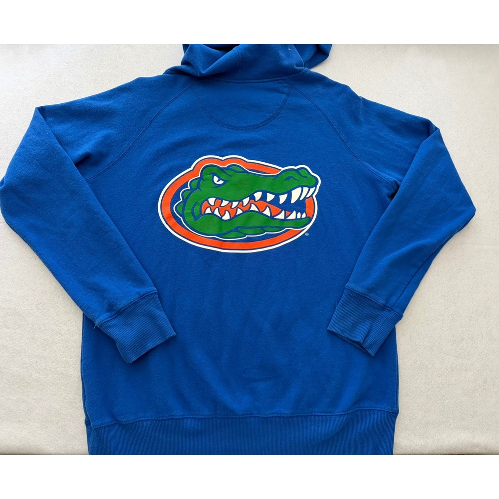 Florida Gators Hoodie Womens XL Blue V-Neck Pullover Sweatshirt‎ Logo Raglan